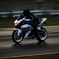 person on motorcycle